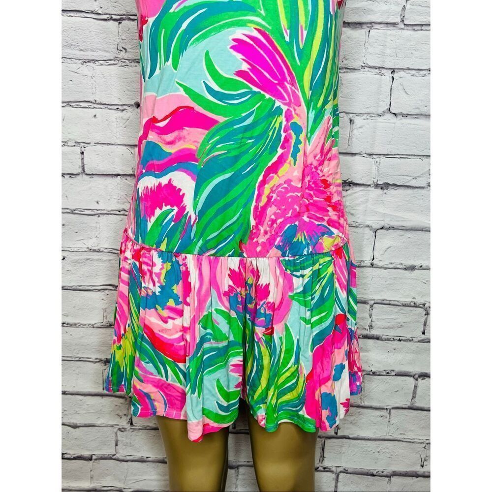 Lilly Pulitzer Womens Pink Green Paradise Bound Stretch Isabeau Midi Dress XS - Picture 6 of 13